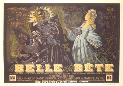 Lithographie "La Belle et la Bête"